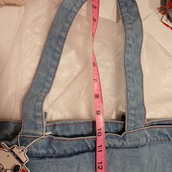 Peanuts Denim Tote Bag with Embroidered Characters - Light Blue - Picture 13 of 13